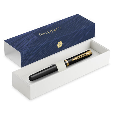 Waterman Impression Fountain Pen - Black Lacquer / Gold Trim