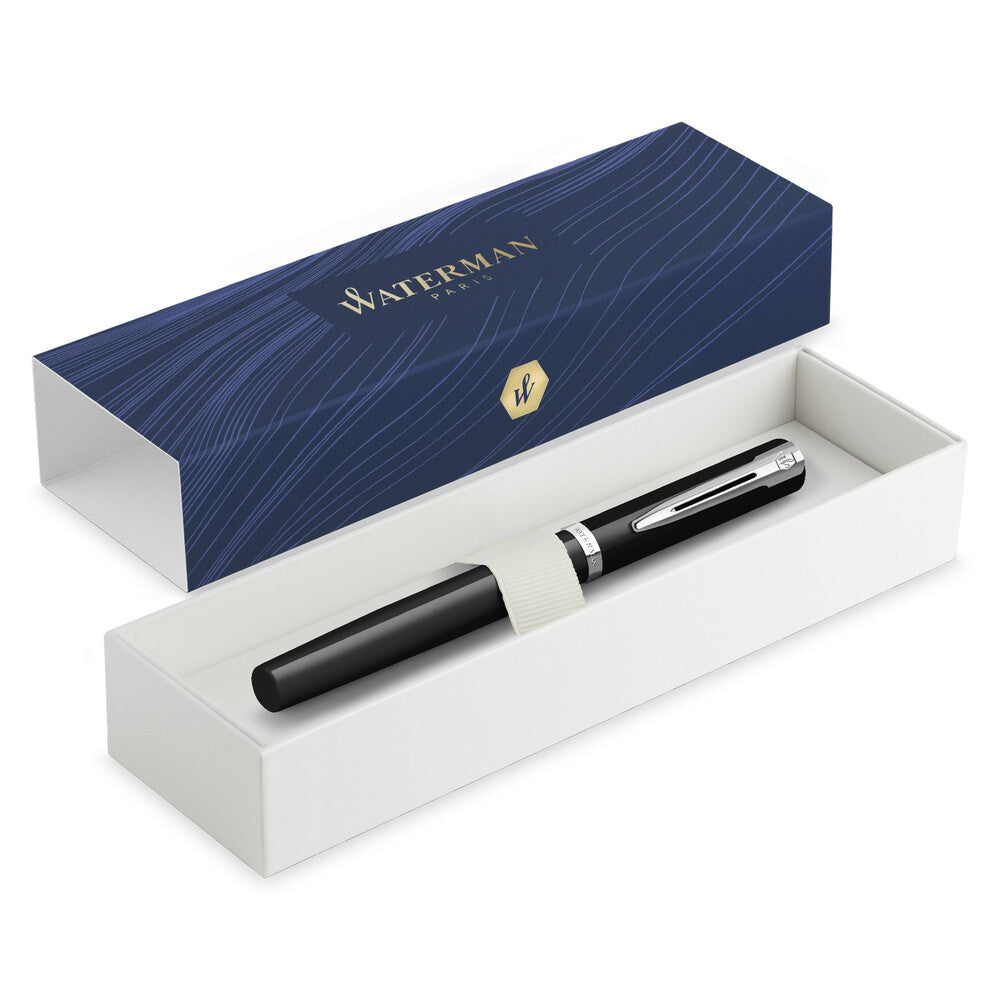 Waterman Impression Fountain Pen - Black Lacquer / Chrome Trim