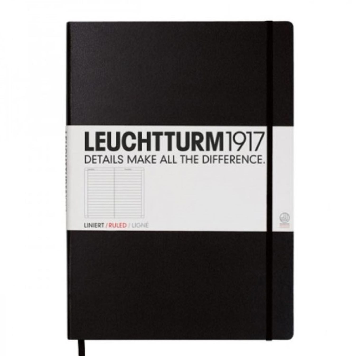Leuchtturm 1917 Notebook A4 Master Lined - Black