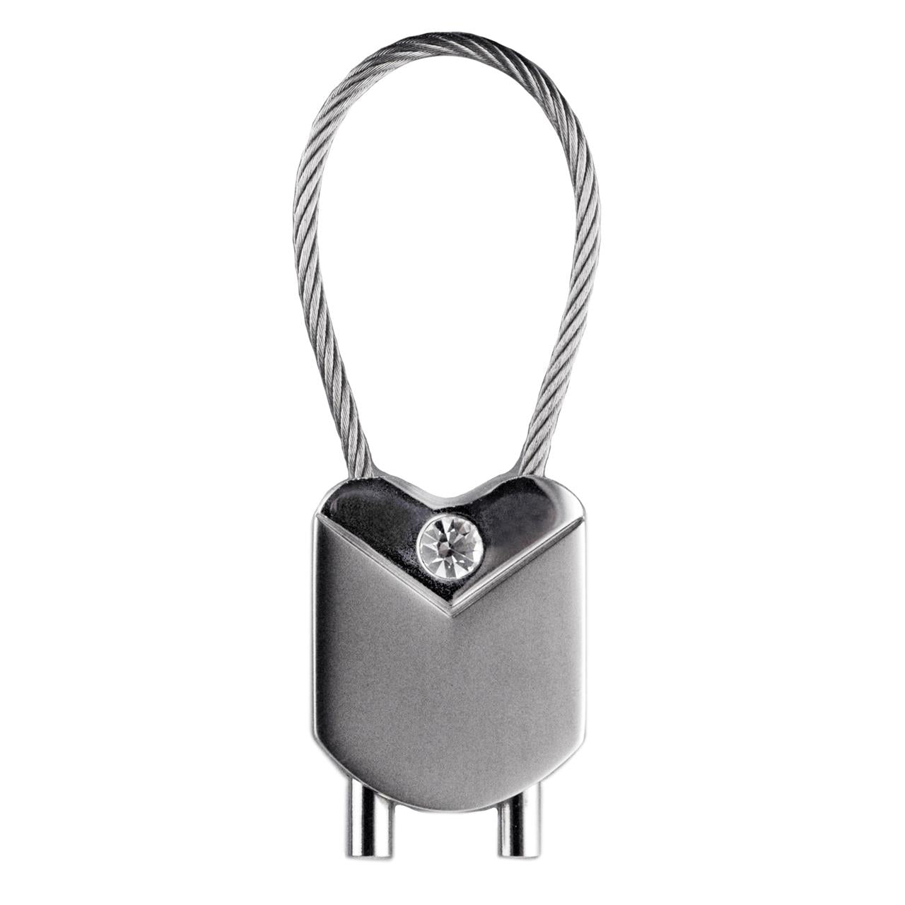 Artex Key Ring - Metal & Diamante (Rounded edge)