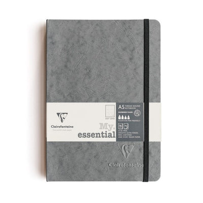 Clairefontaine Essentials Notebook Thread Bound A5 Dot Grid - Grey