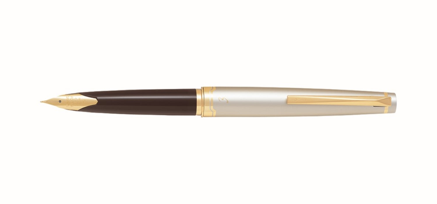 Pilot E95s Fountain Pen - Deep Red & Silver / Gold Trim