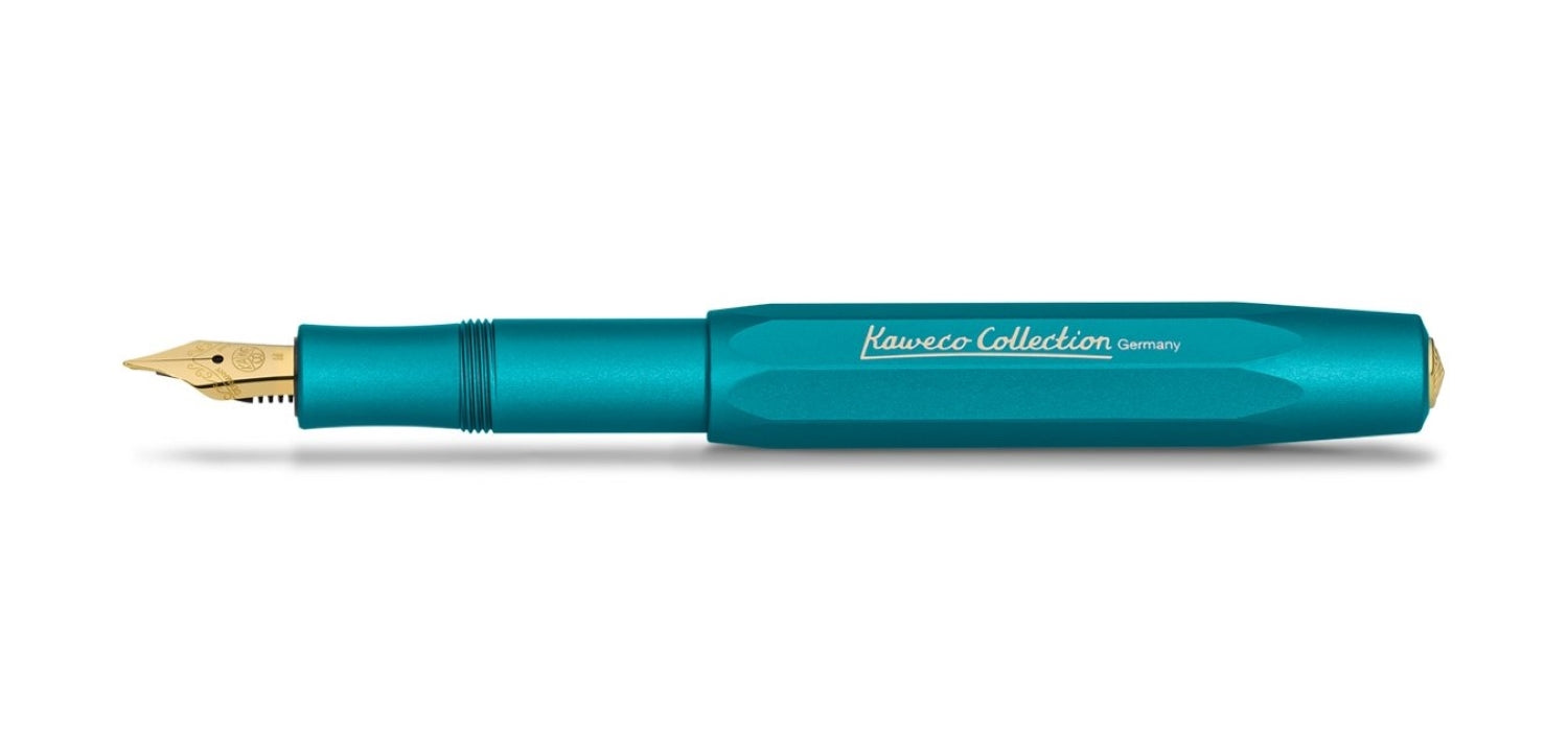 Kaweco Collection AL Sport Fountain Pen - Iguana Blue / Gold Trim - Special Edition
