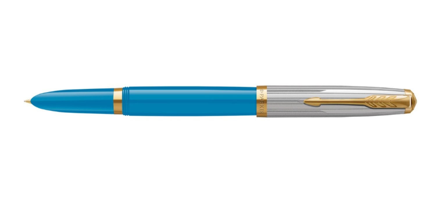 Parker 51 Premium Fountain Pen - Turquoise / Gold Trim