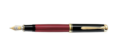Pelikan Souveran M 800 Fountain Pen - Black & Red / Gold Trim