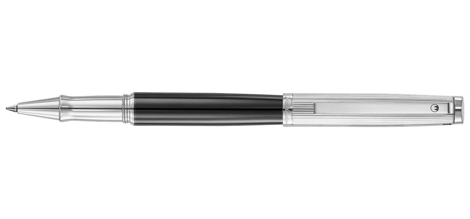 Waldmann Tuscany Rollerball - Black Lacquer / Sterling Silver Pinstripe