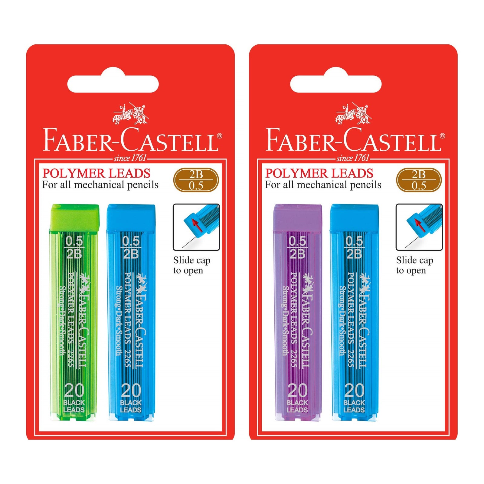 Faber Castell Polymer Leads 0.5mm 2B Pack of 2