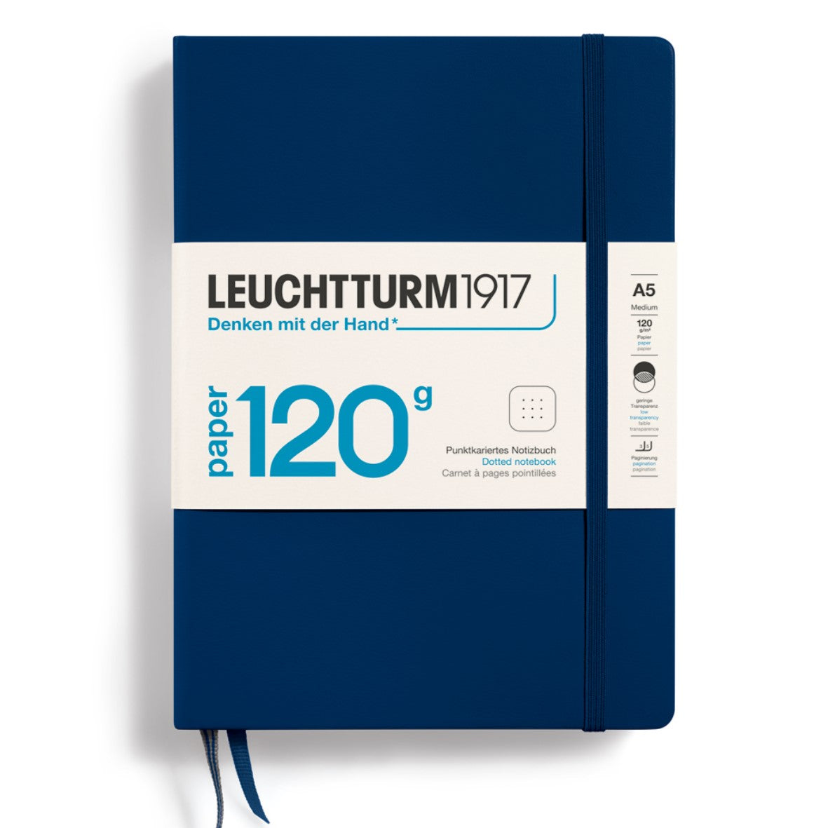 Leuchtturm 1917 Notebook Hard Cover A5 Dot Grid - Navy - 120g Edition