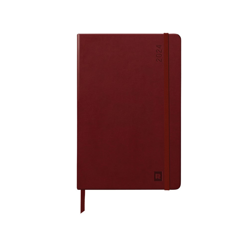 Rhodia A5 2024 Hard Cover Weekly Horizontal Webplanner - Burgundy