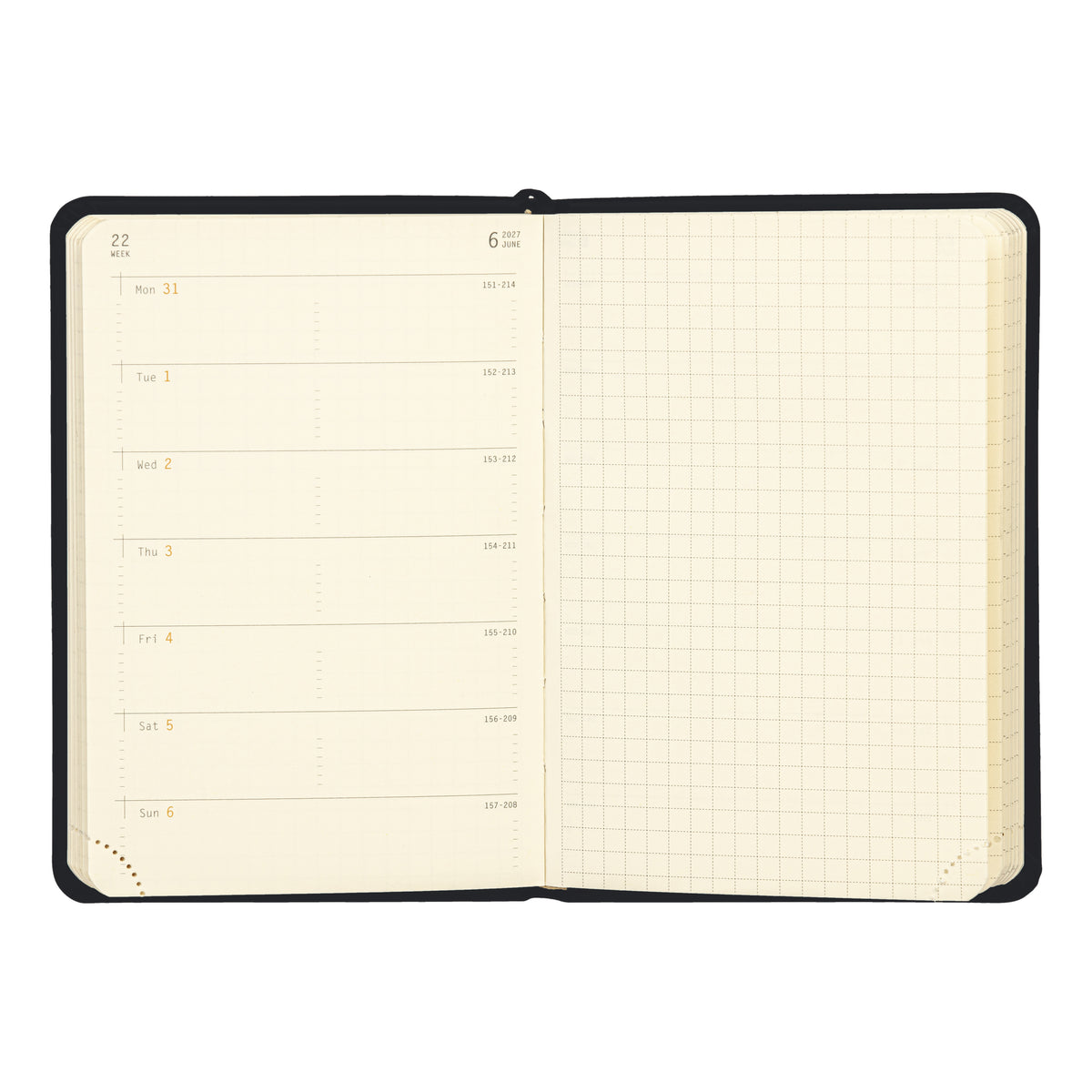 Rhodia 2027 Hard Cover A6 Weekly Horizontal Webplanner - Black
