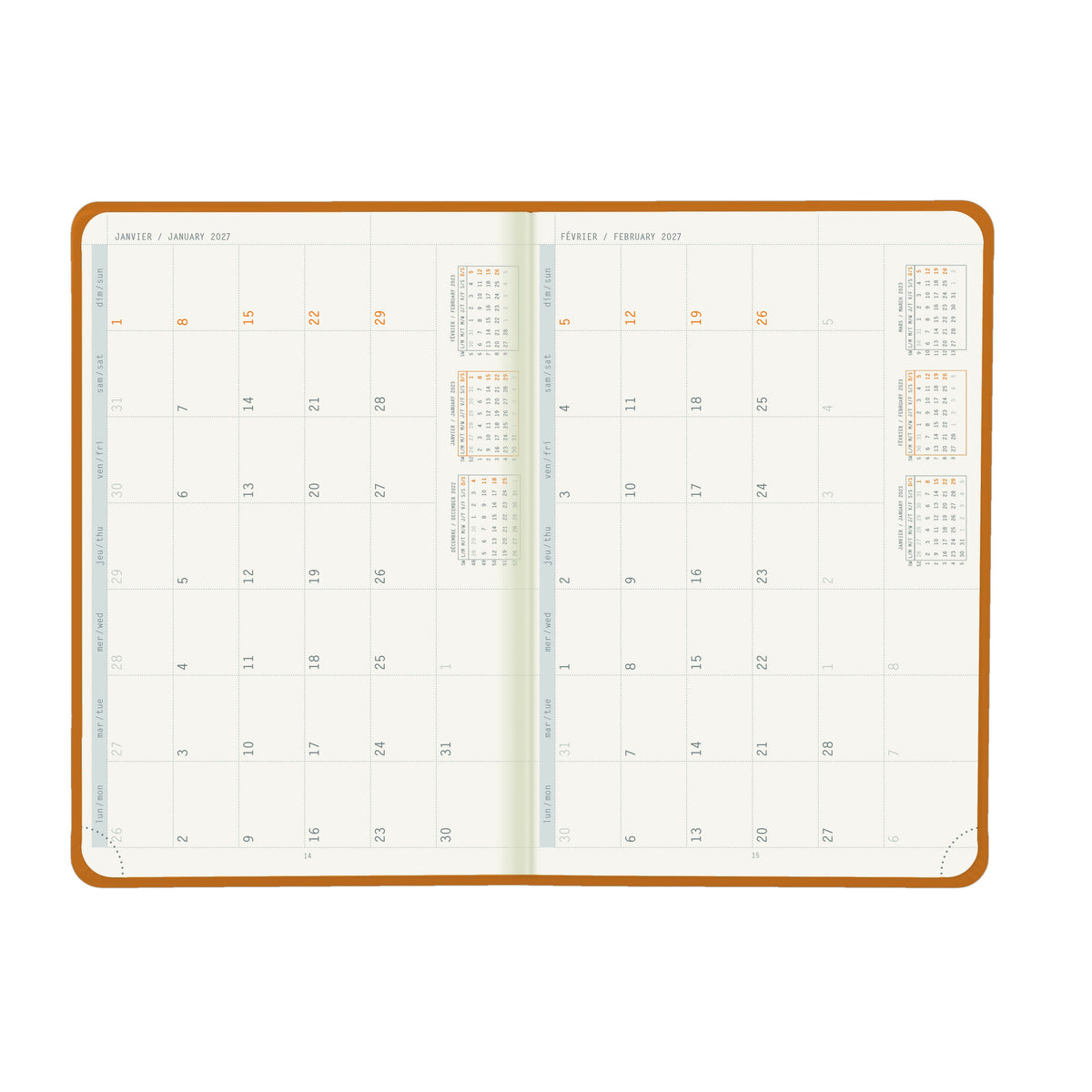 Rhodia 2027 Hard Cover A5 Weekly Horizontal Webplanner - Orange