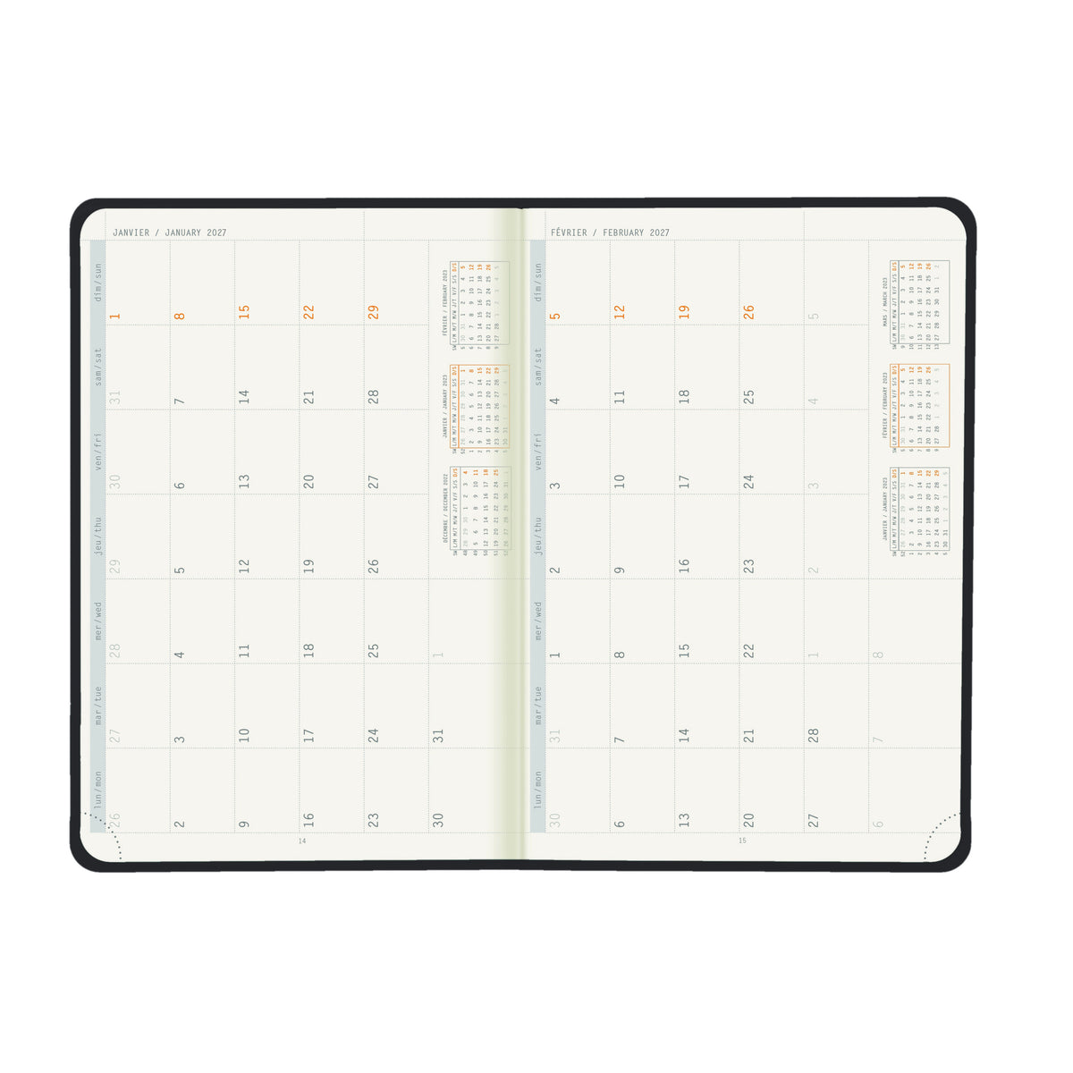 Rhodia 2027 Hard Cover A5 Weekly Horizontal Webplanner - Black