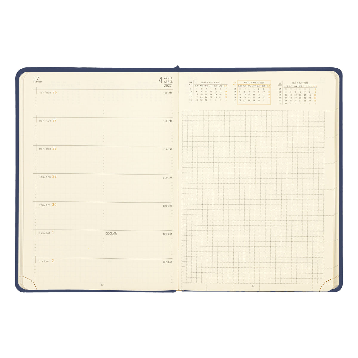 Rhodia 2027 Hard Cover A5 Weekly Horizontal Webplanner - Sapphire