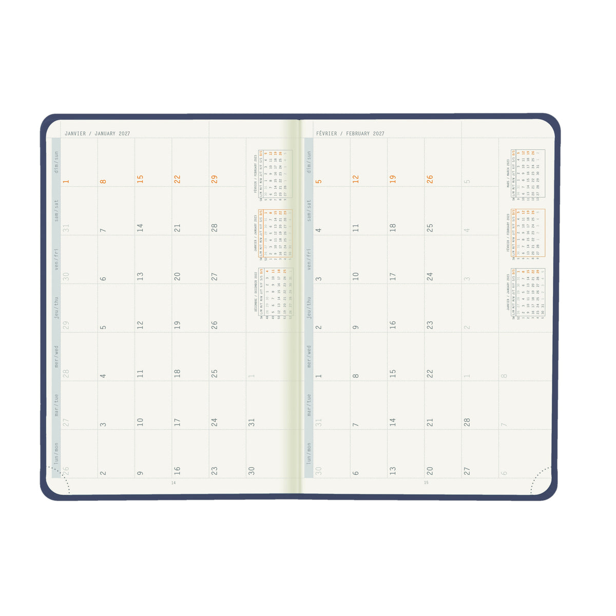 Rhodia 2027 Hard Cover A5 Weekly Horizontal Webplanner - Sapphire