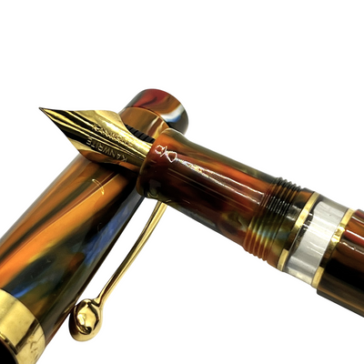 Kanwrite Heritage Fountain Pen - Marble Brown Swirl / Gold Trim