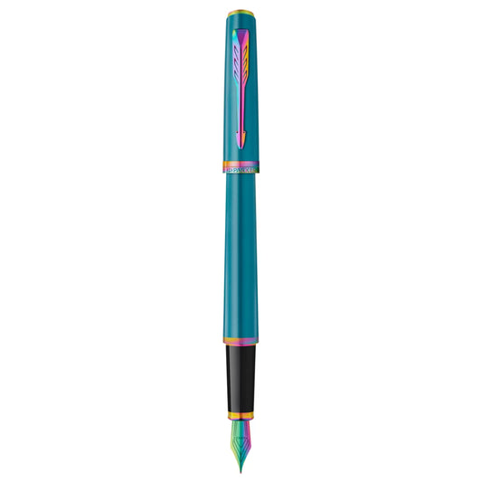 Parker Meridian Fountain Pen - Teal / Rainbow Trim