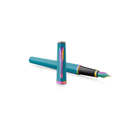 Parker Meridian Fountain Pen - Teal / Rainbow Trim