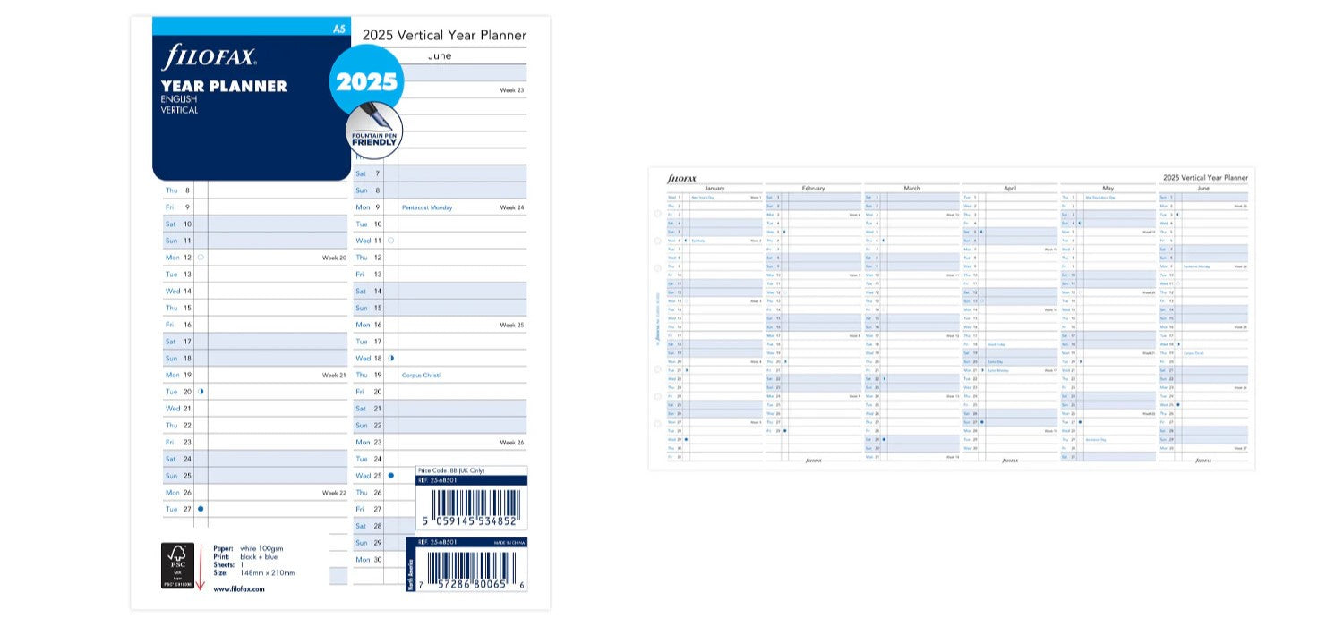 Filofax Refill 2025 A5 - Vertical Planner