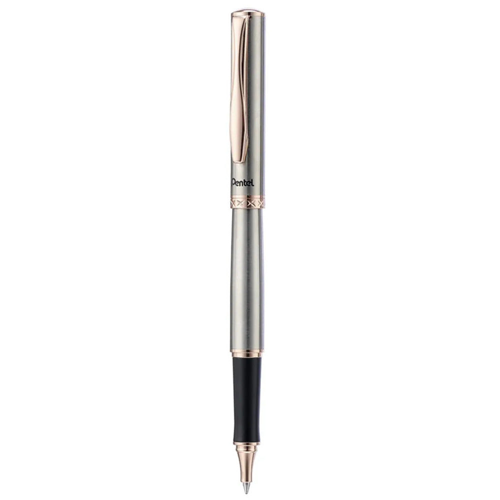 Pentel Sterling EnerGel Rollerball - Stainless Steel / Rose Gold Trim