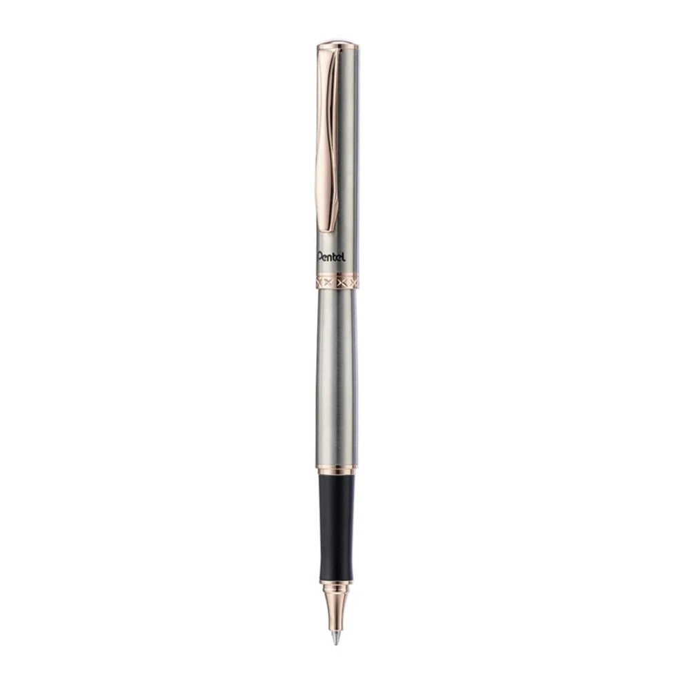 Pentel Sterling EnerGel Rollerball - Stainless Steel / Rose Gold Trim