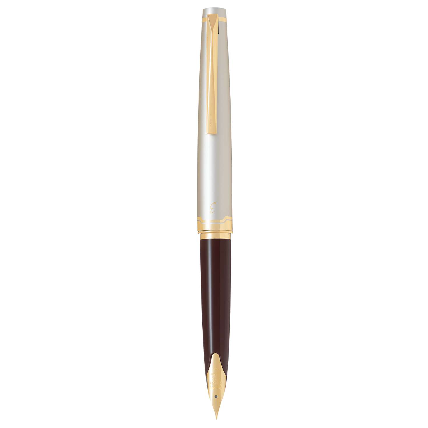 Pilot E95s Fountain Pen - Deep Red & Silver / Gold Trim