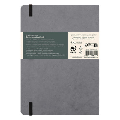 Clairefontaine Essentials Notebook Thread Bound A5 Dot Grid - Grey