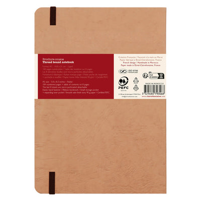 Clairefontaine Essentials Notebook Thread Bound A5 Lined - Tobacco
