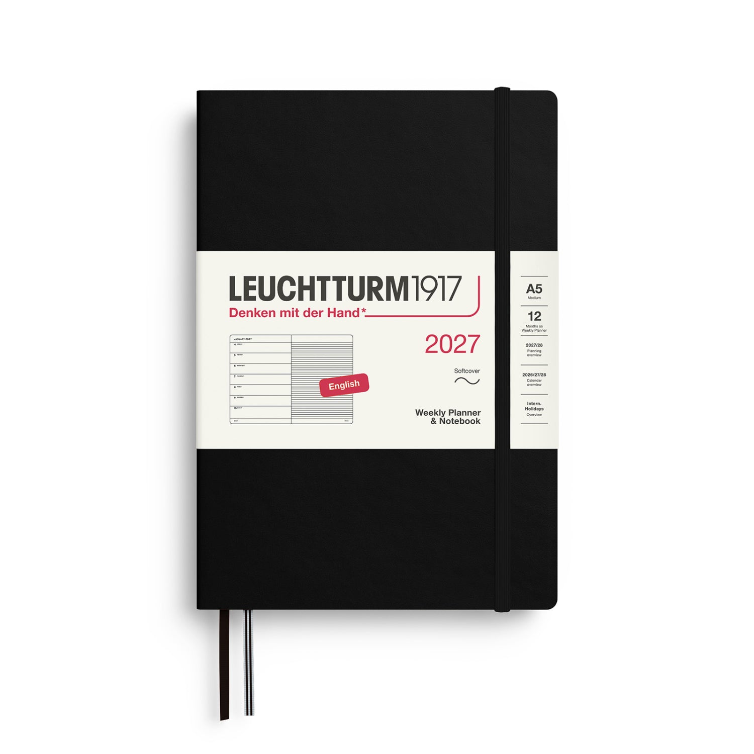 Leuchtturm 1917 Daily Planner 2027 - A5 Hard Cover