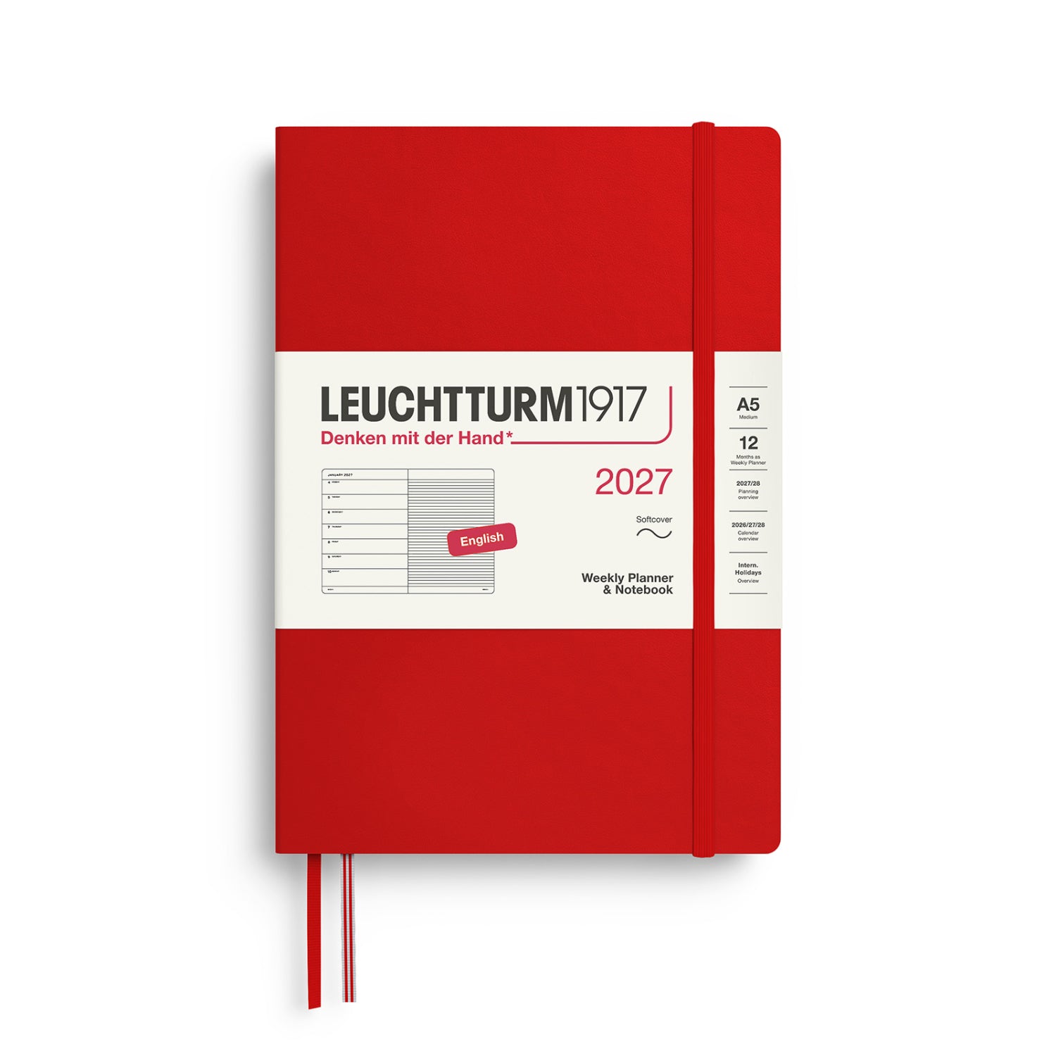Leuchtturm 1917 Weekly Planner 2027 + Notebook - A5 Soft Cover