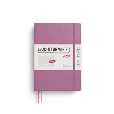 Leuchtturm 1917 Daily Planner 2026 - A5 Dotted Hard Cover