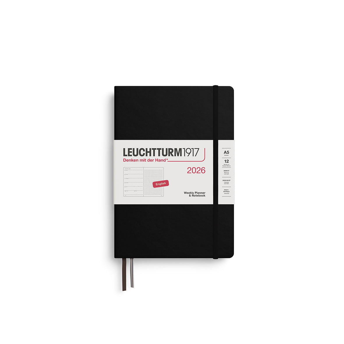Leuchtturm 1917 Weekly Planner 2026 + Dotted Notebook - A5 Hard Cover