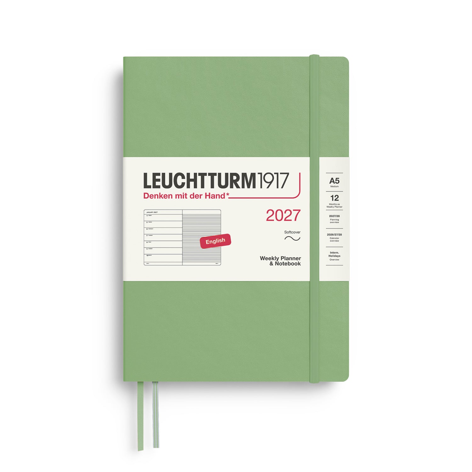 Leuchtturm 1917 Weekly Planner 2027 + Notebook - A5 Soft Cover