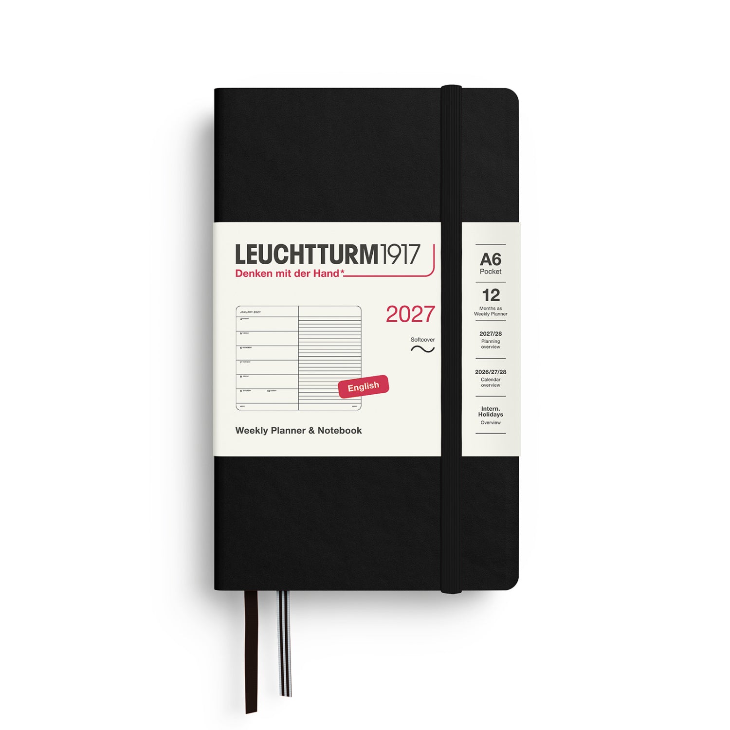 Leuchtturm 1917 Weekly Planner 2027 + Notebook - A6 Soft Cover
