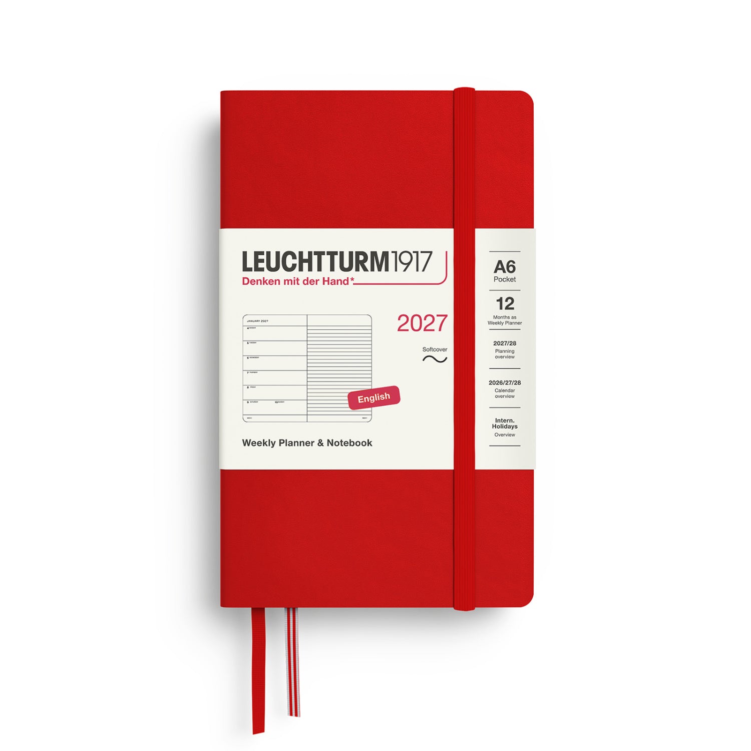 Leuchtturm 1917 Weekly Planner 2027 + Notebook - A6 Soft Cover