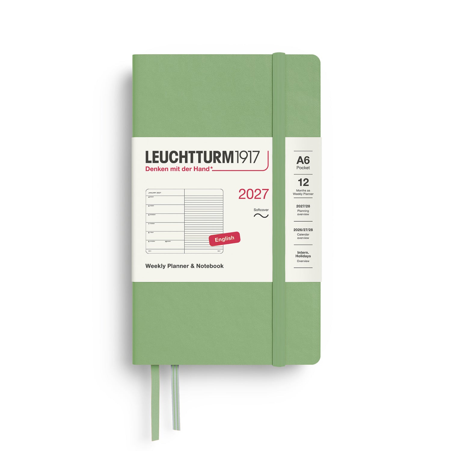 Leuchtturm 1917 Weekly Planner 2027 + Notebook - A6 Soft Cover