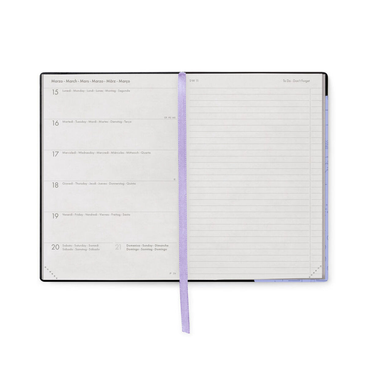 Legami 2027 Medium Weekly Diary / Notebook - Cosmic Lilac