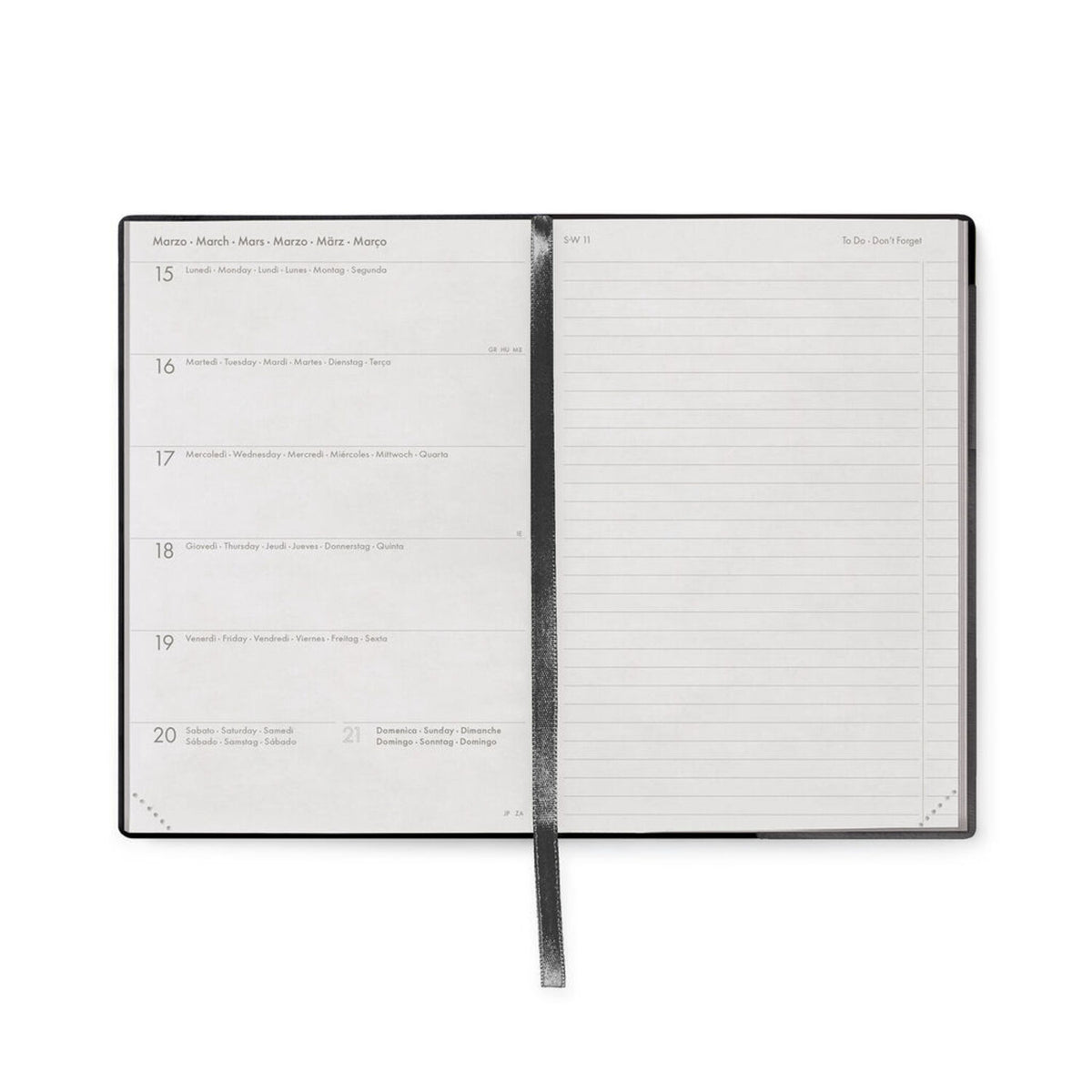 Legami 2027 Medium Weekly Diary / Notebook - Black Suit