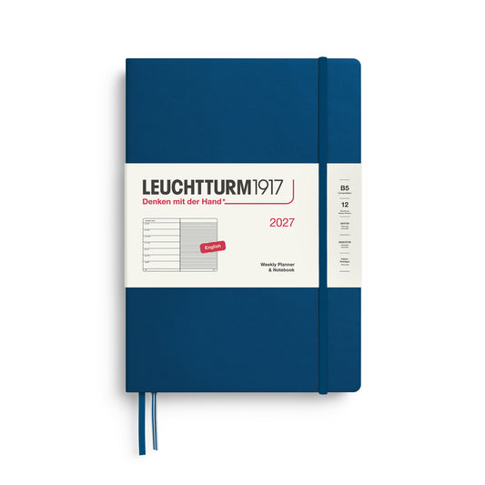 Leuchtturm 1917 Weekly Planner 2027 + Notebook - B5 Hard Cover