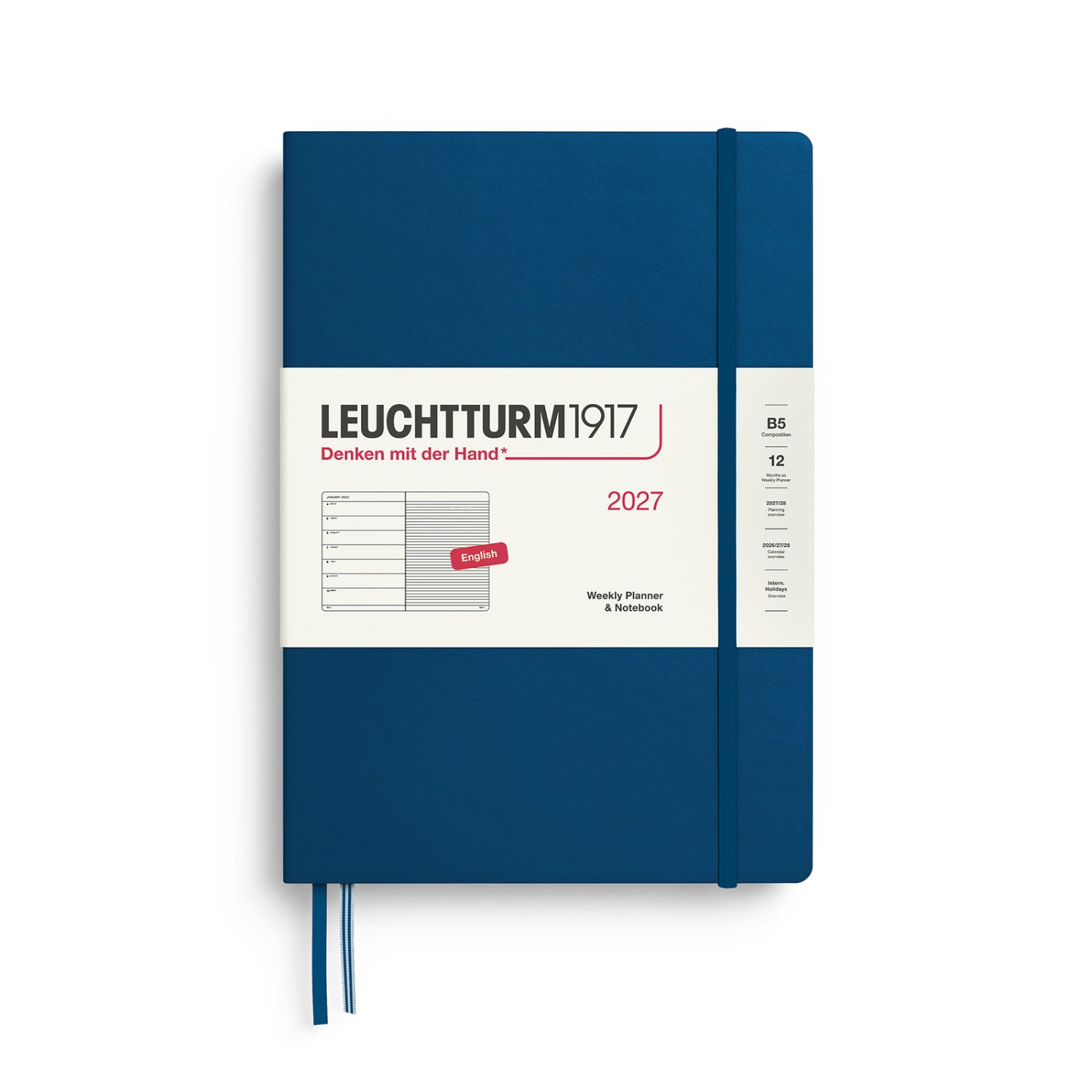 Leuchtturm 1917 Weekly Planner 2027 + Notebook - B5 Hard Cover