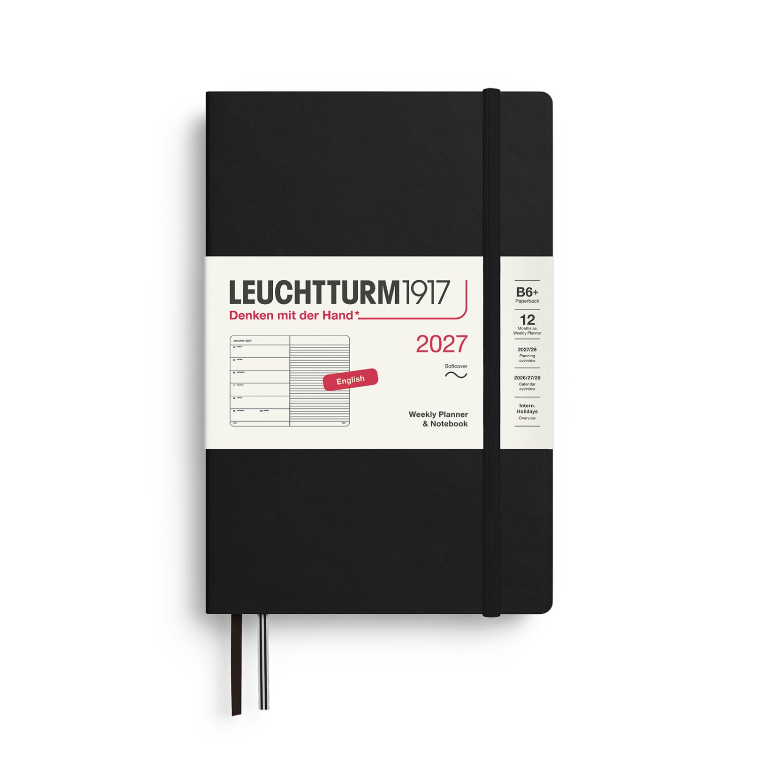 Leuchtturm 1917 Weekly Planner 2027 + Notebook - B6+ Soft Cover