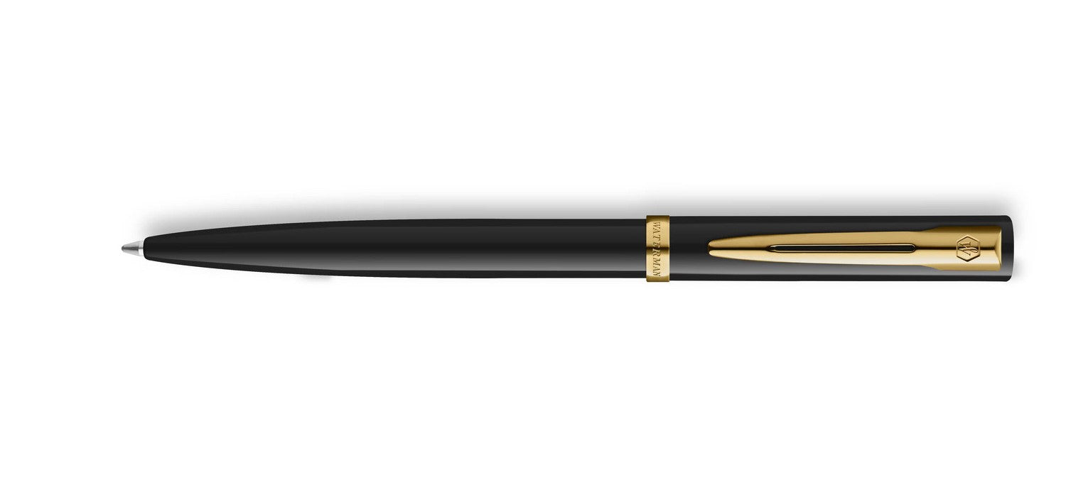 Waterman Impression Ballpoint Pen - Black Lacquer / Gold Trim