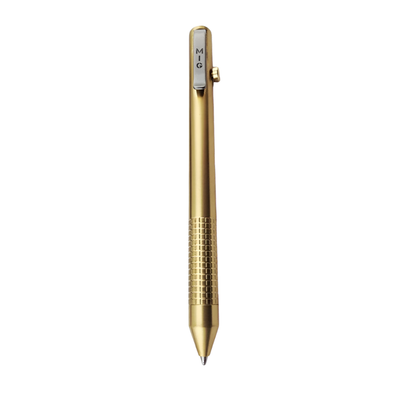 MIG Model 1 Bolt Action Ballpoint Pen - Brass Grid