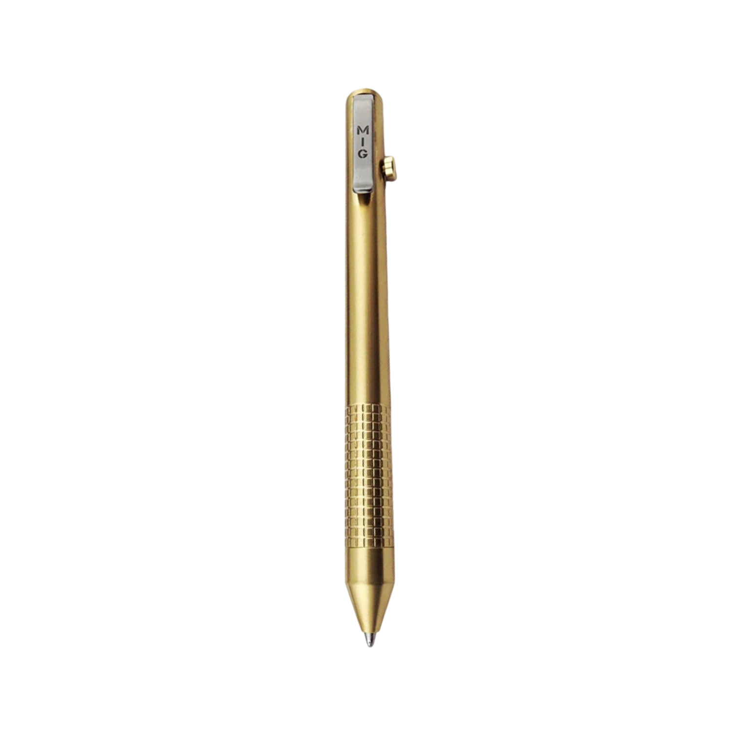 MIG Model 1 Bolt Action Ballpoint Pen - Brass Grid