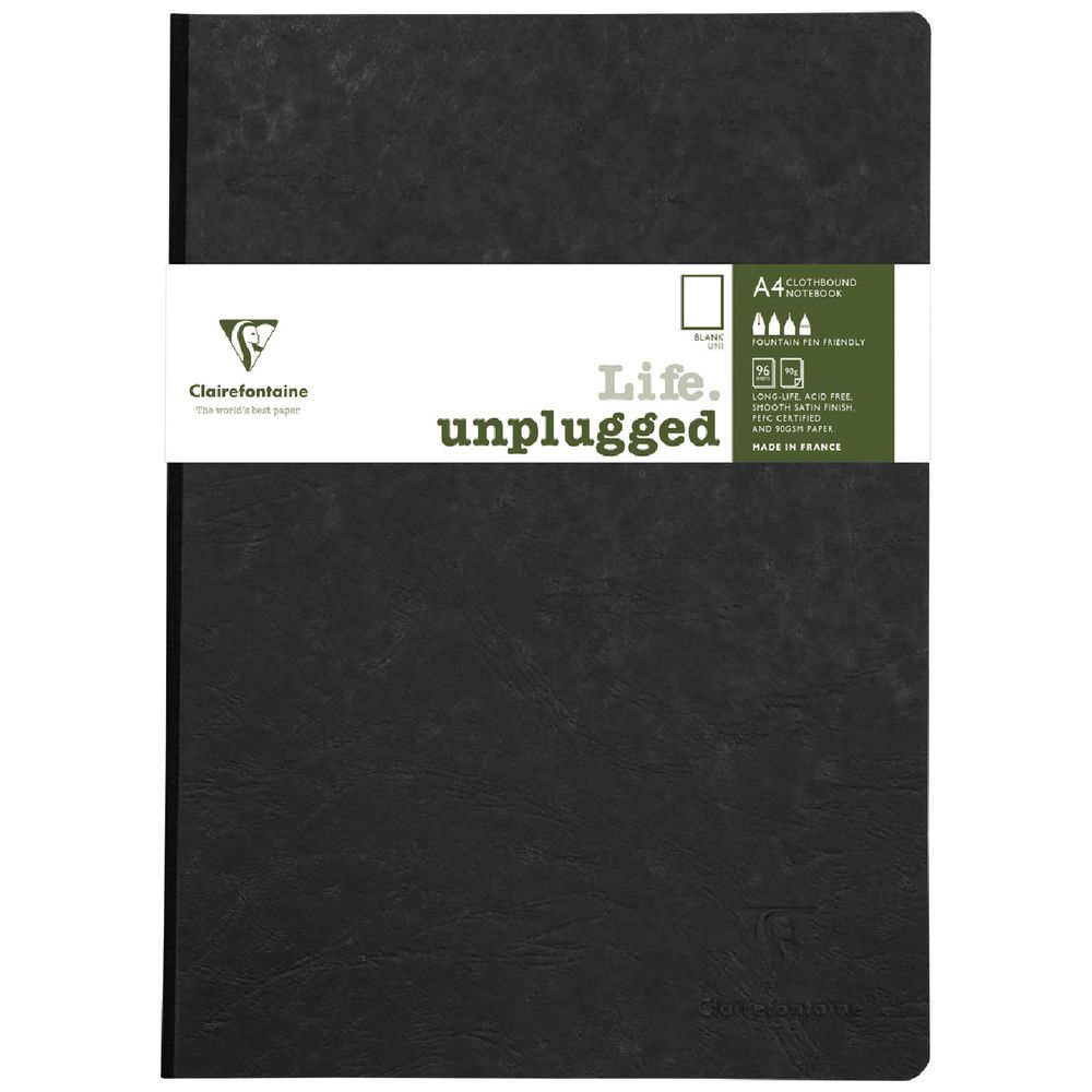 Clairefontaine Essentials Notebook Clothbound A4 Plain - Black