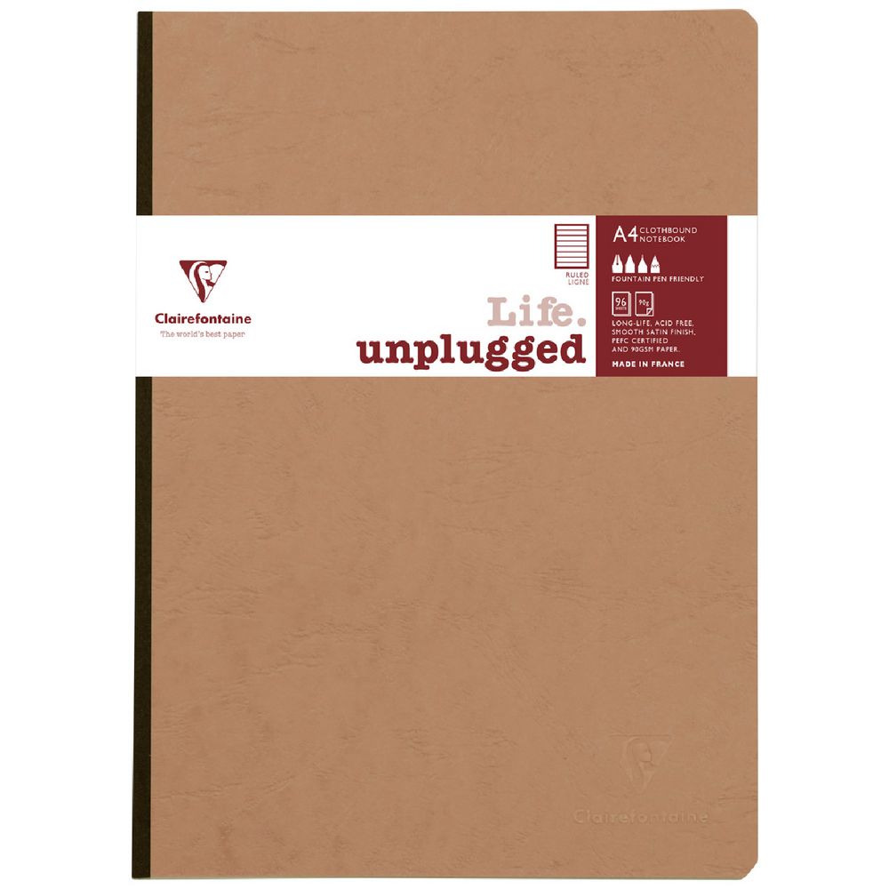 Clairefontaine Essentials Notebook Clothbound A4 Lined - Tobacco