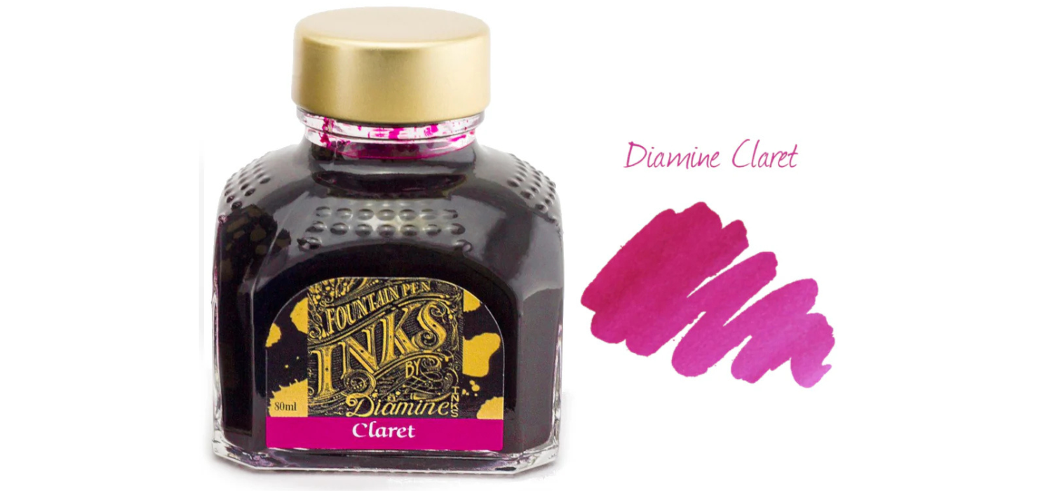 Encre Diamine Pour Stylo Plume - Rouge Brillant - Flacon 80ml - Qualité Supérieure, écoulement Fluide