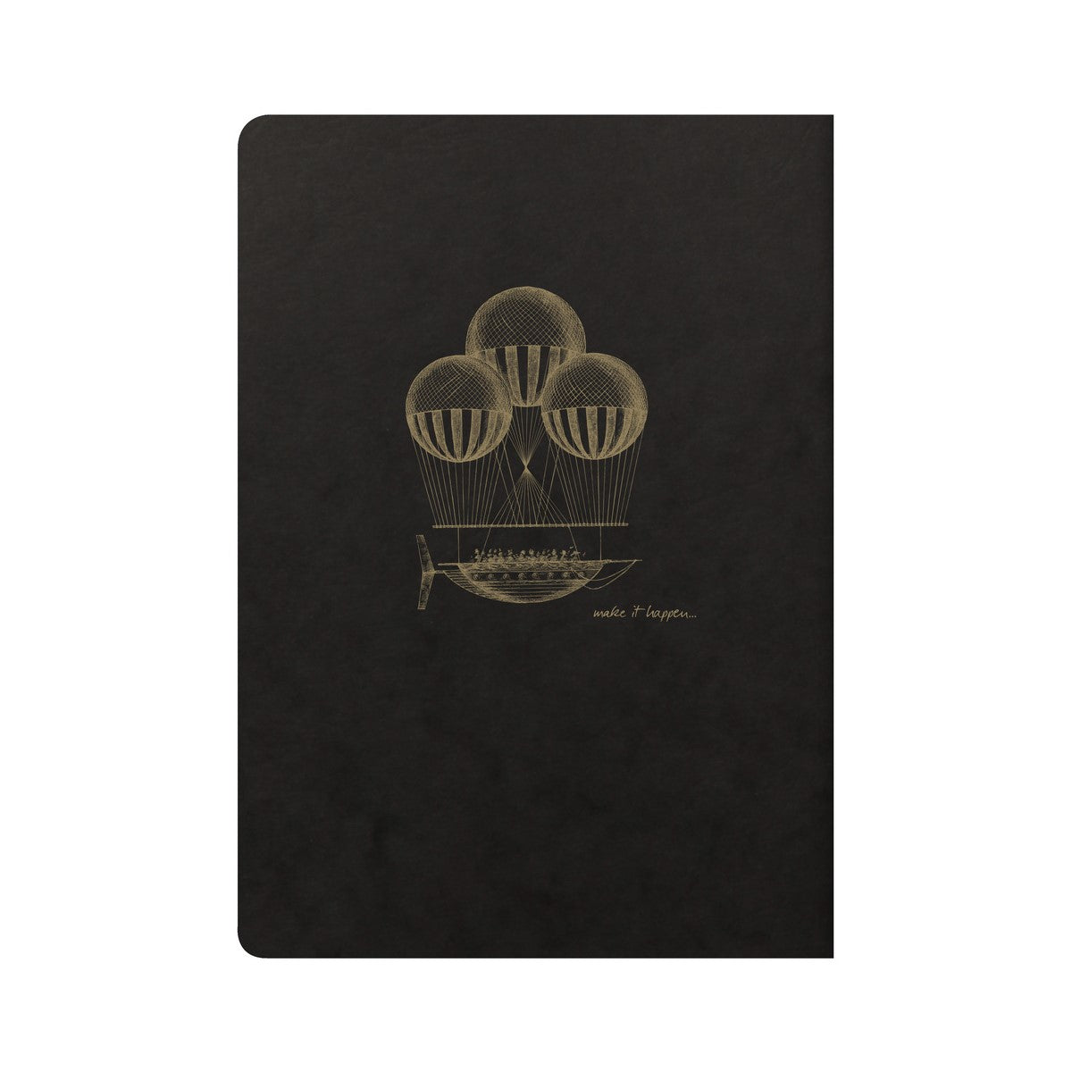 Clairefontaine Driehoekig Etui Flying Spirit - Glad Lamsleer Zwart 18x4x4 Cm