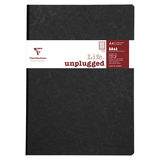 Clairefontaine Essentials Notebook Clothbound A4 Lined - Black