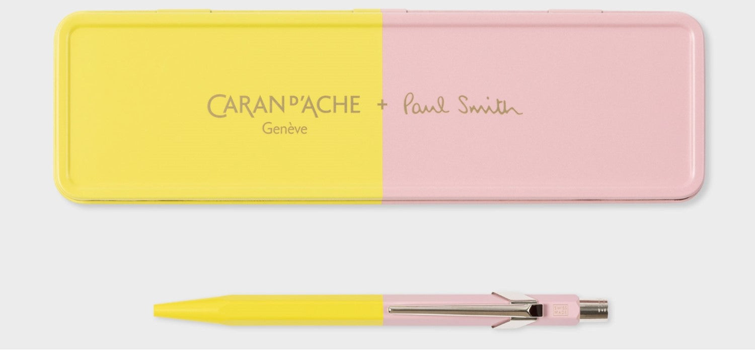 Caran dAche 849 Paul Smith Edition 4 Ballpoint Pen - Chartreuse / Rose - Special Edition