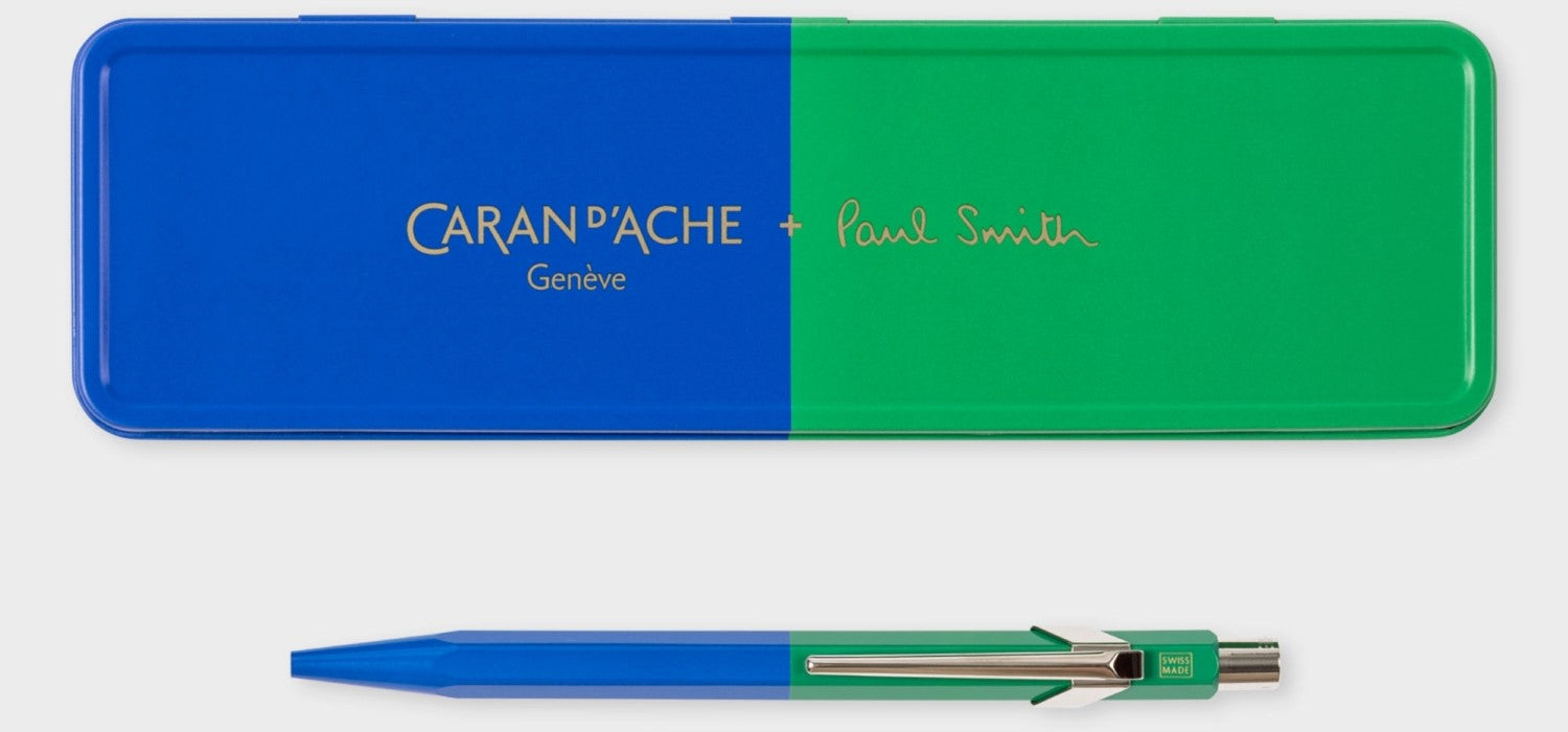 Caran dAche 849 Paul Smith Edition 4 Ballpoint Pen - Cobalt / Emerald - Special Edition